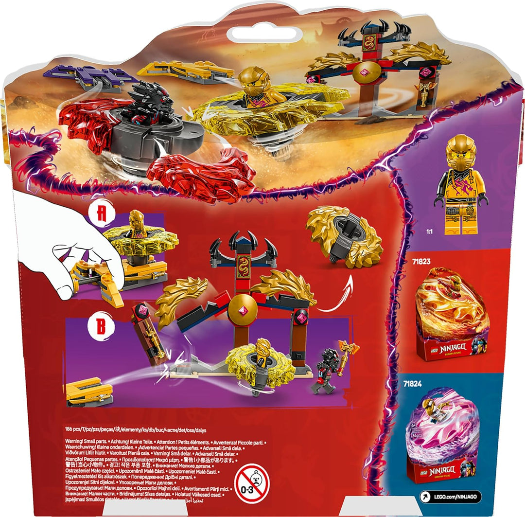 LEGO NINJAGO Drachen-Spinjitzu Battle Pack mit 2 Minifiguren - Ninja Spielzeug mit Spinner für Junge