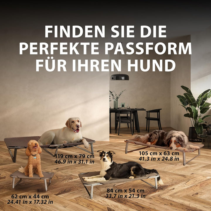 Ferplast Klappbett für Hunde DREAM 80, Liege aus massivem Aluminiumrahmen mit Stoffbezug und verstär