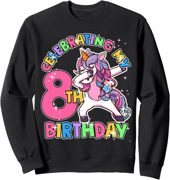 Einhorn zum 8. Geburtstag für Mädchen Sweatshirt