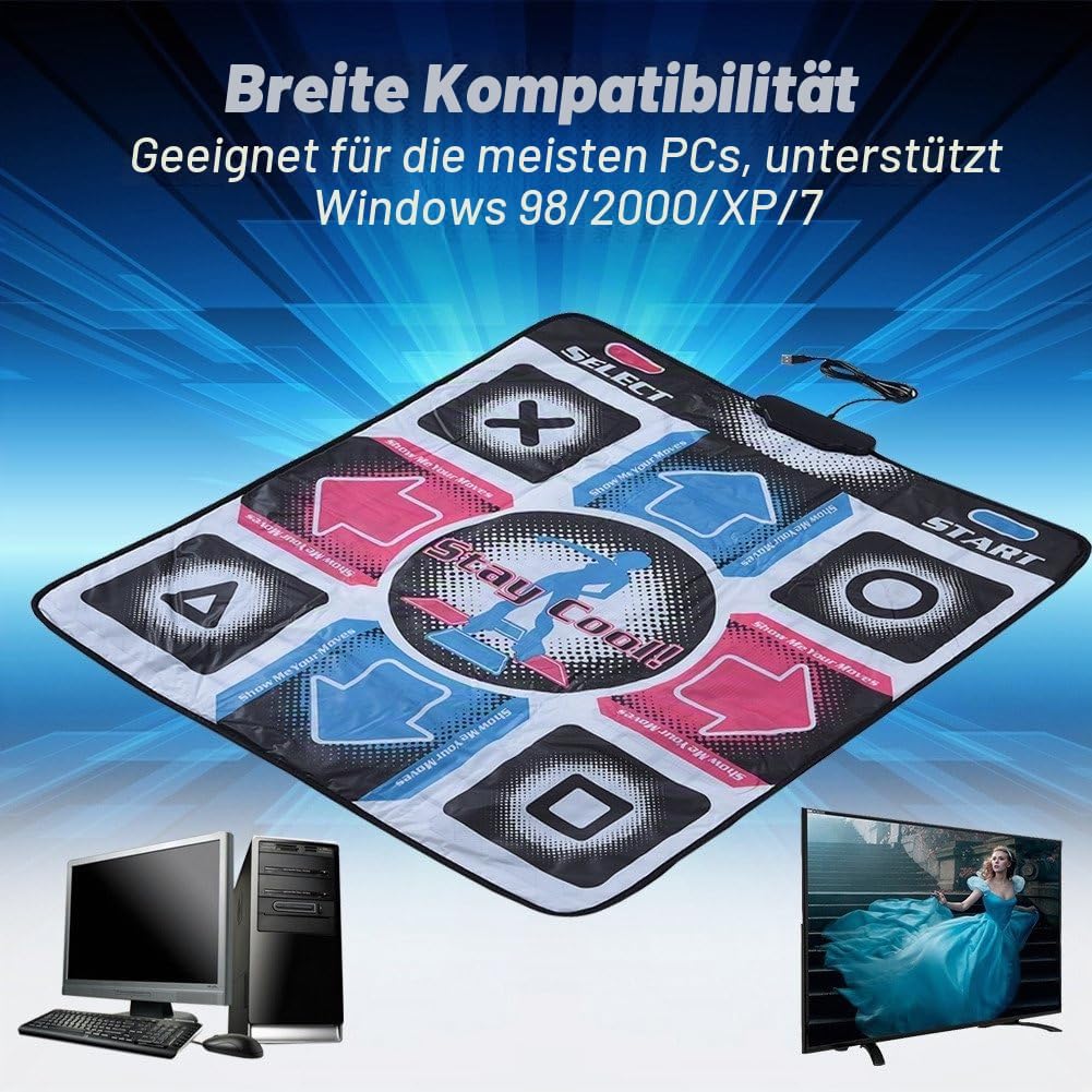 Dance Mat Tanzmatte rutschfest Abriebfest, DDR USB Dancing Pad, Fitness Körperformung Tanz Matte Kom