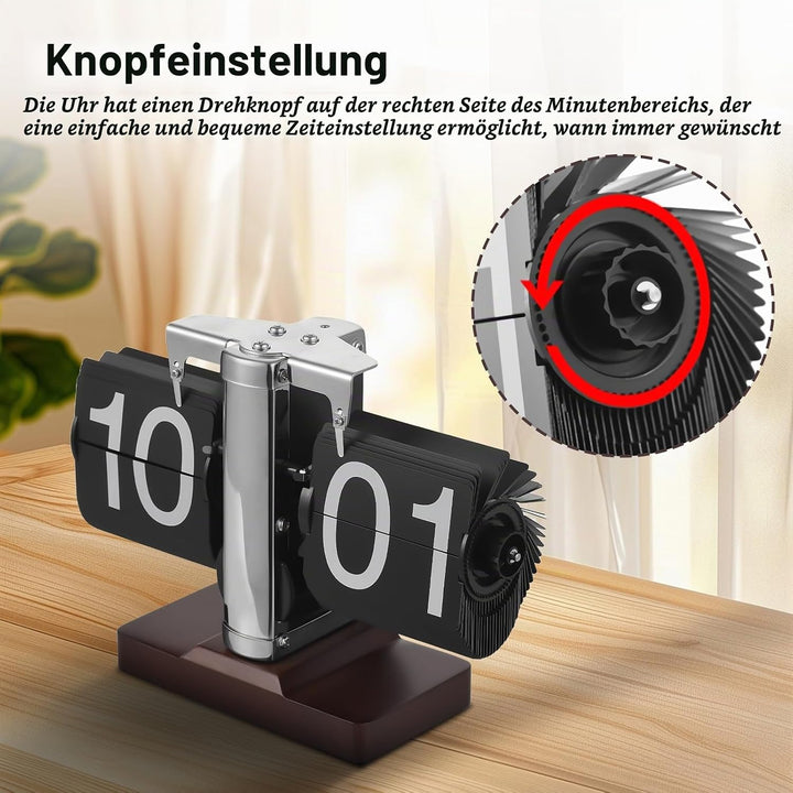 Irishom Retro-Flip-Uhr, Vintage-Tischuhr, Digitale Flip-Down-Uhr, Digitale Retro-Flip-Down-Uhr, klei