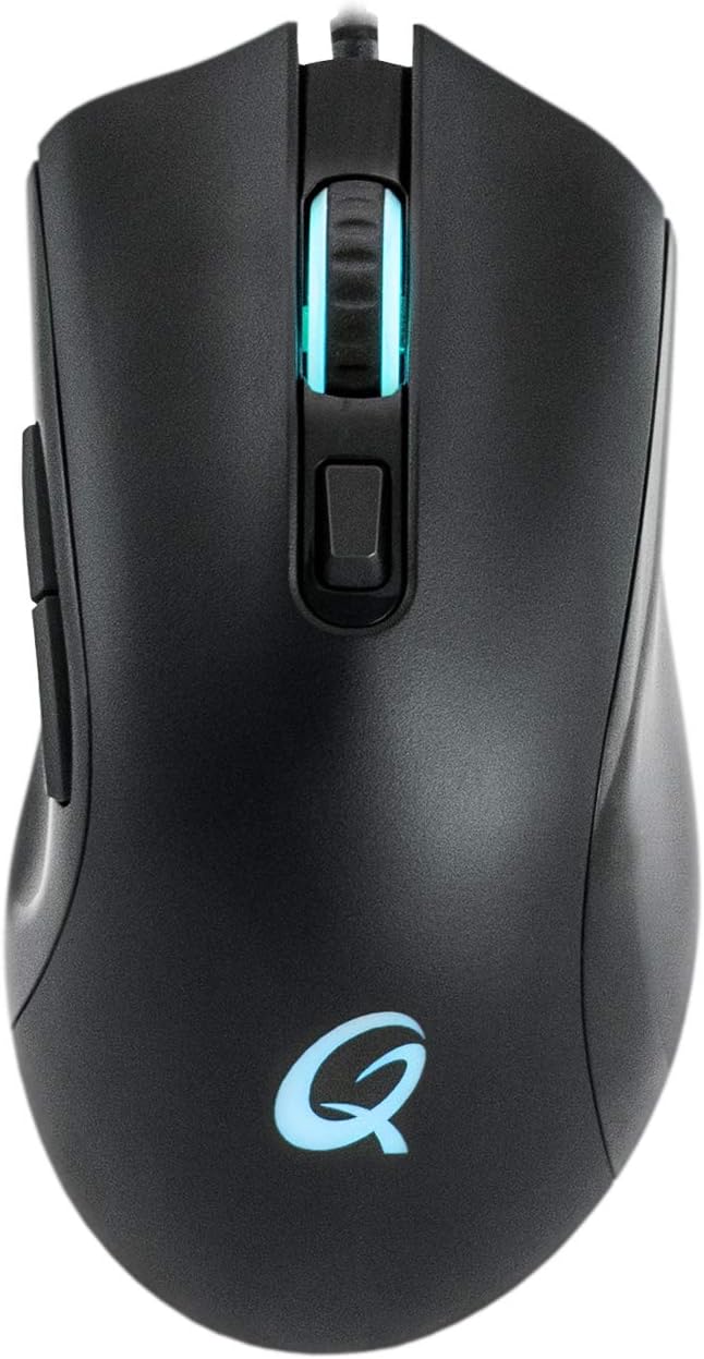 Qpad Pro Gaming Maus, Computermaus für PC, Laptop, Computer, Mac, MacBook, Optical Mouse mit optisch