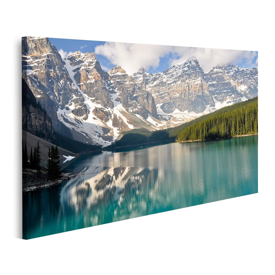 islandburner Bild auf Leinwand Moraine Lake Rocky Mountains Kanada Bilder Wandbilder Poster Leinwand