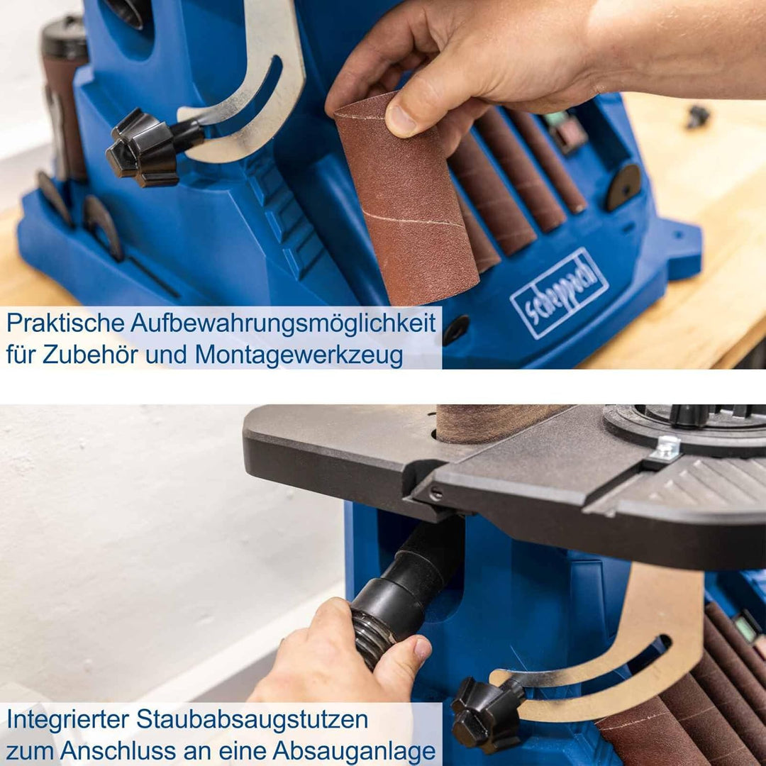 Scheppach oszillierender Spindelschleifer OSM600 | Leistung 450 Watt | Alu-Tischneigbar bis 45° | Os