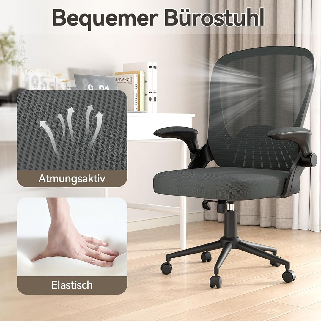 naspaluro Bürostuhl, Ergonomischer Schreibtischstuhl Mit Mesh-Abdeckung, Einzigartiger Lendenwirbels