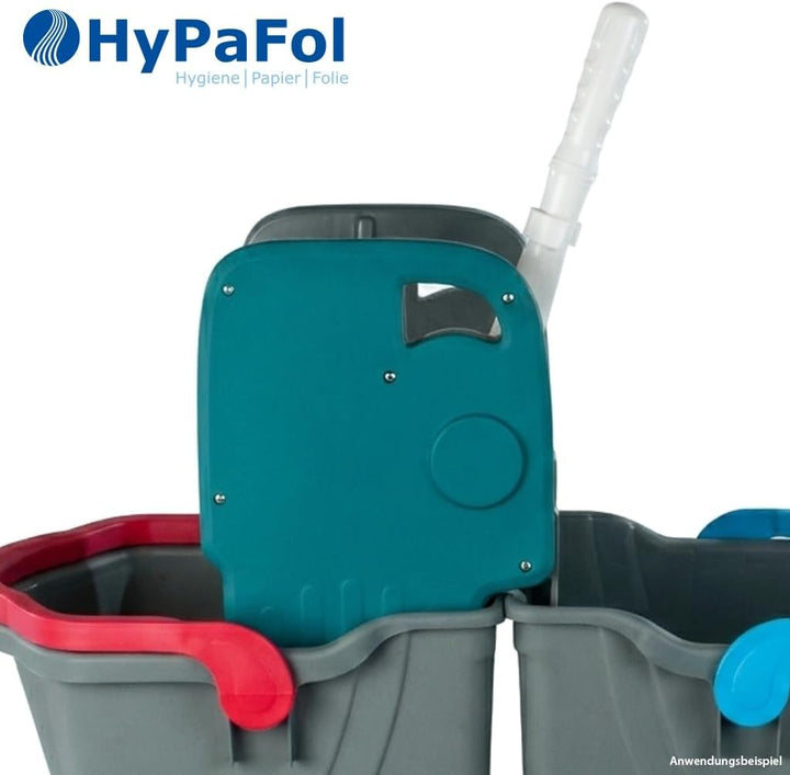 HyPaFol Mopp-Presse für Reinigungswägen, Kunststoff und Metall, Grün, passend für 18 und 25 Liter Ei