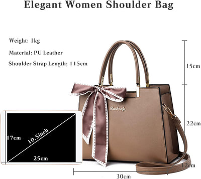 FANDARE Damen Handtasche Grosse Henkeltaschen Elegante Schultertasche Umhängetaschen PU-Leder Tote B
