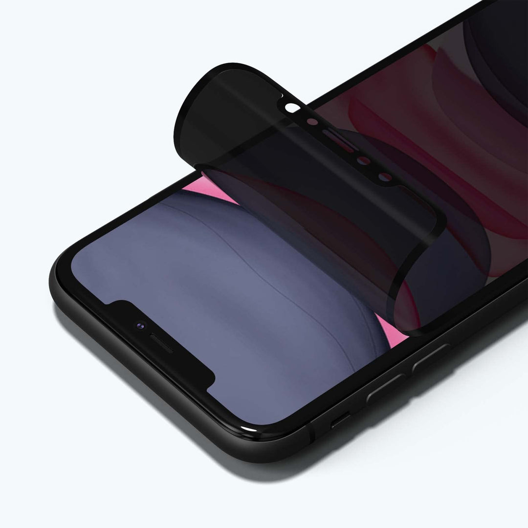 RhinoShield 3D Impact Privacy Displayschutz kompatibel mit [iPhone 11 / XR] | Aufprallschutz - 3D ge
