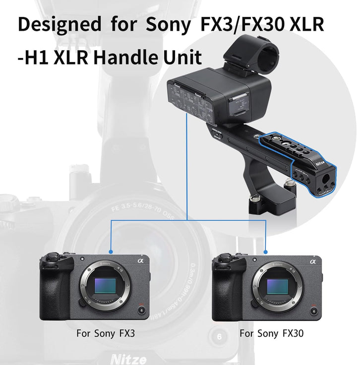 Nitze FX3 / FX30 XLR Griffverlängerung Kompatibel mit Sony FX3 / FX30 XLR-H1 XLR-Griffeinheit, Handl