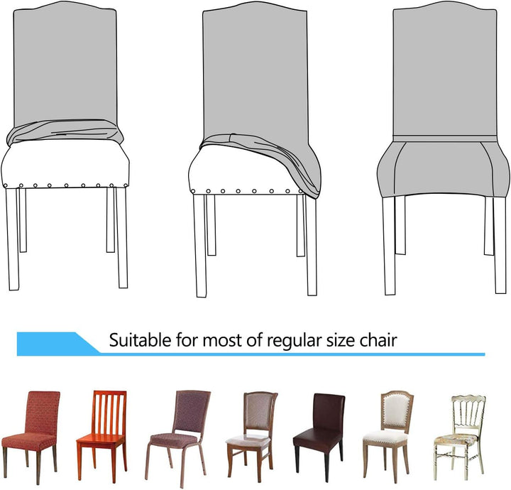 PETCUTE Stuhlhussen 6er Set,Stretch Stuhlhussen für Esszimmerstühle,Waschbarer Elastische Stühle Sch