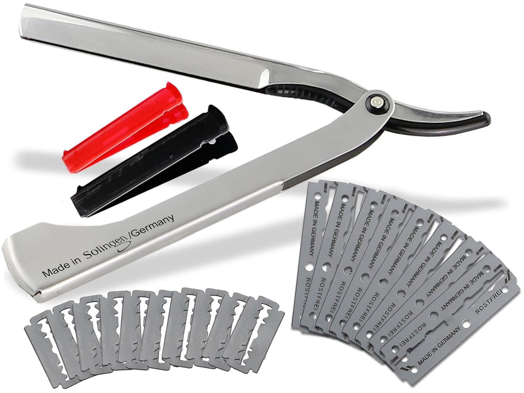 Solinger Rasiermesser Rasier-Set für Männer mit Wechselklingen Made in Germany Bartpflege Messer mit