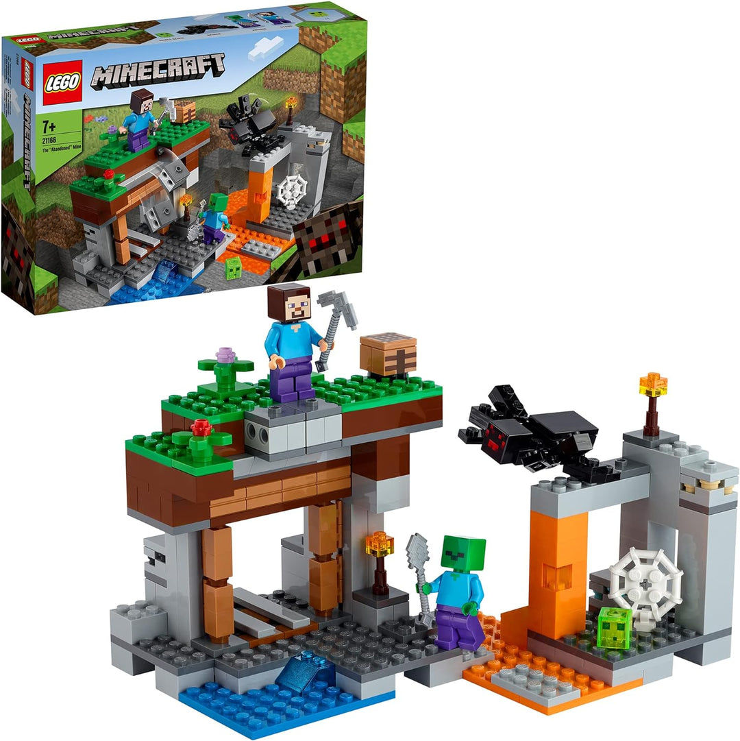LEGO Minecraft Die verlassene Mine Bauset, Zombiehöhle mit Figuren: Schleim, Steve und Spinne 21166