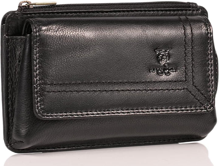 MATADOR Echt Leder Gürteltasche mit Magnetverschluss und YKK Reissverschlussfach mit RFID Schutz für