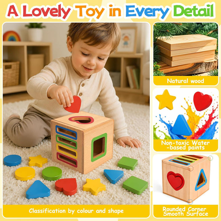 HaoVrisn Montessori Holzspielzeug ab 1 2 3 Jahr, Holzspielzeug für Jungen und Mädchen im Alter von 2