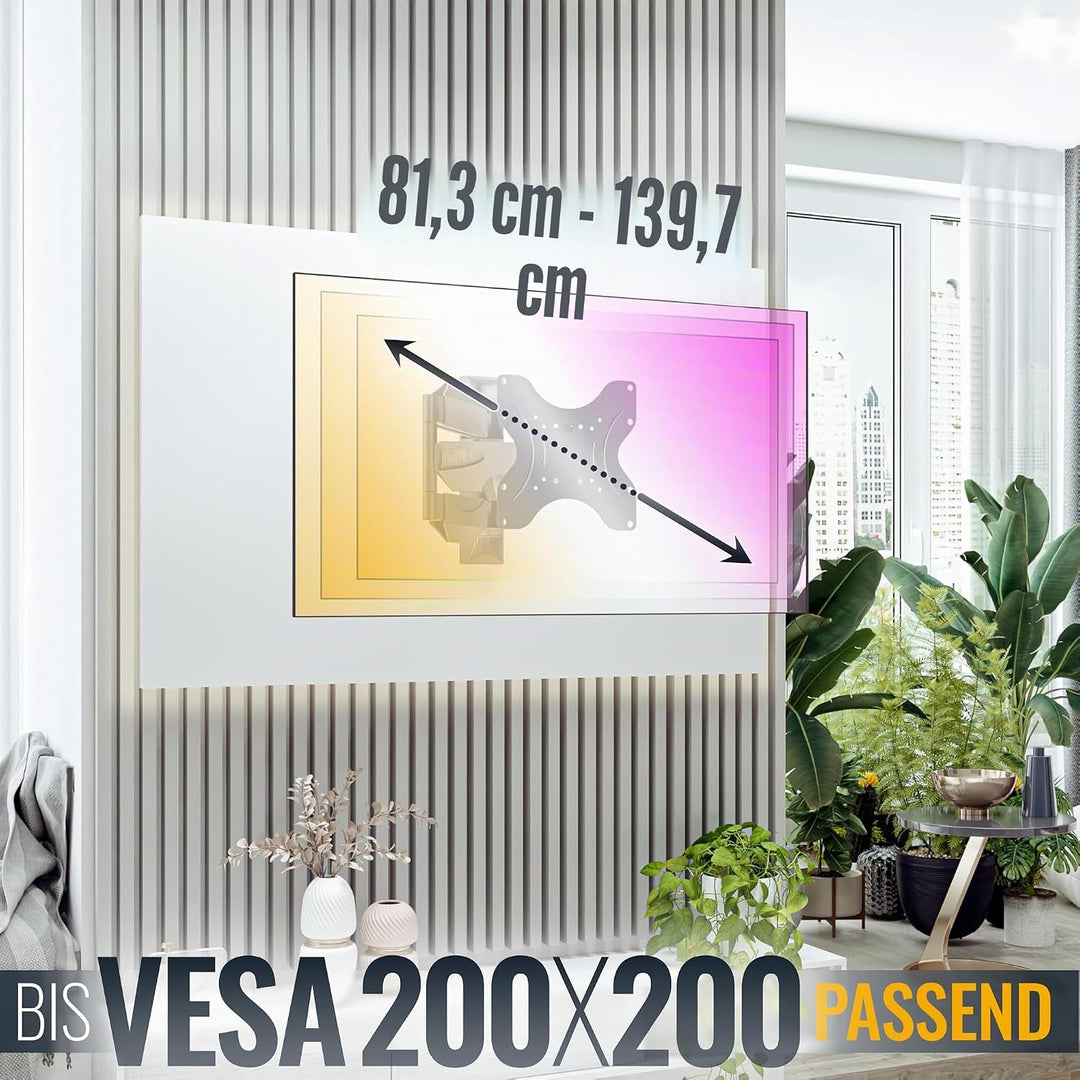 RICOO TV Wandhalterung Fernseher Schwenkbar Neigbar für 29-47 Zoll, Universal TV Halterung S0822, Fe