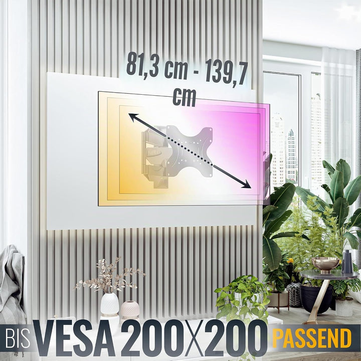 RICOO TV Wandhalterung Fernseher Schwenkbar Neigbar für 29-47 Zoll, Universal TV Halterung S0822, Fe