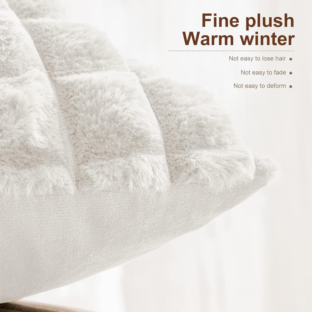 VanderHOME Dekorativ Kurze Wolle Kissenbezüge Weicher Plüsch Kurzer Wollsamt Dekokissenbezuge Luxuri