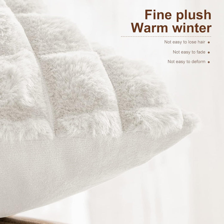 VanderHOME Dekorativ Kurze Wolle Kissenbezüge Weicher Plüsch Kurzer Wollsamt Dekokissenbezuge Luxuri