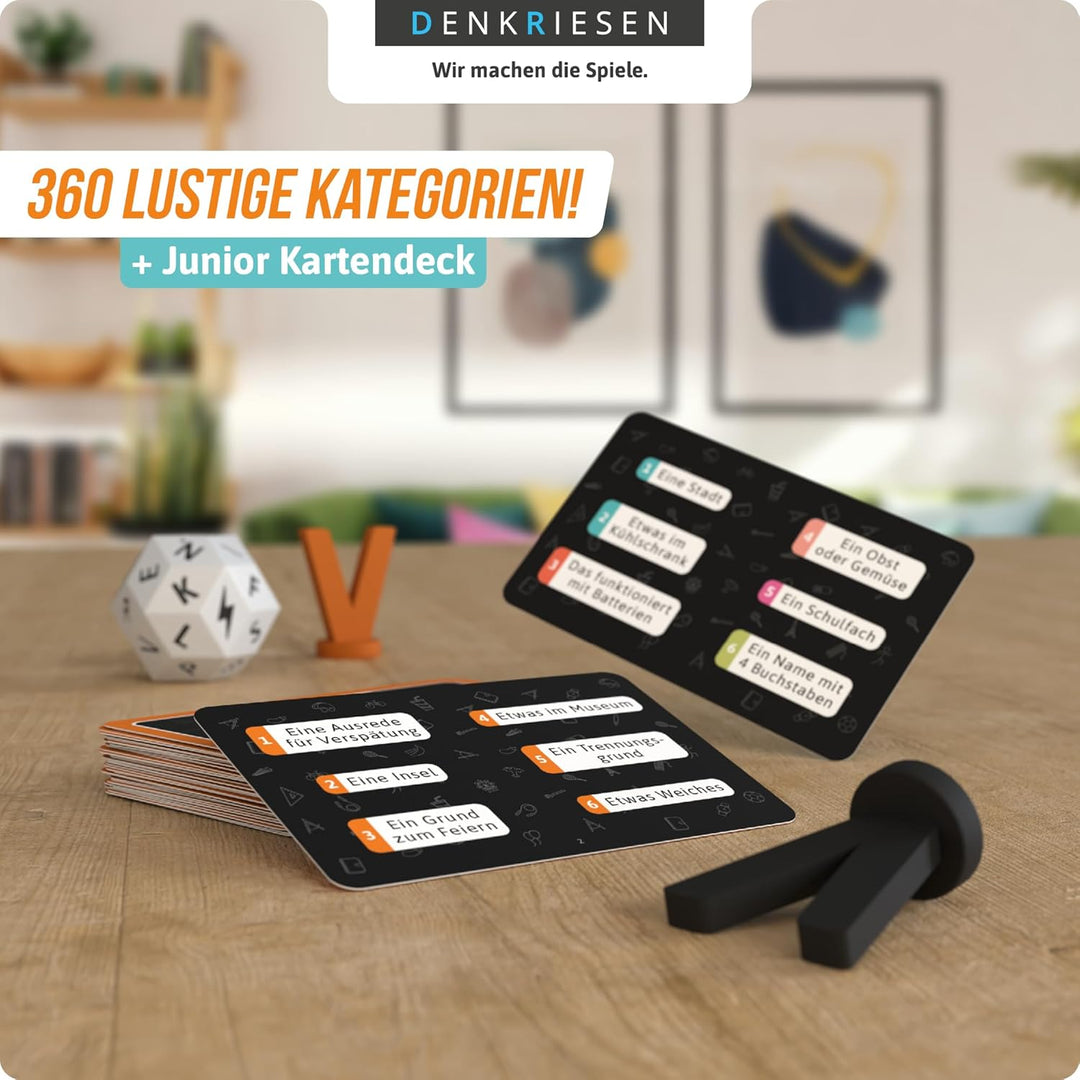 DENKRIESEN - Stadt Land Vollpfosten® Das Brettspiel | Grundspiel inkl. Junior Erweiterung | Ab 8 Jah