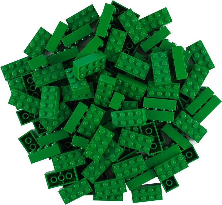 Lego® Steine Grün - 100 Stück 2x4 Bausteine - Lego® Classic Basic - Modellnummer 3001 - Ideal für Kr