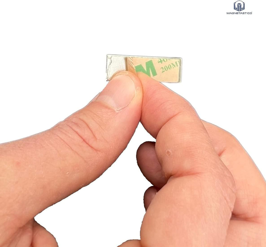 Magnetastico® | 40 Stück Selbstklebende Neodym Magnete N52 Rechteck 20x10x1 mm | Starke Klebemagnete