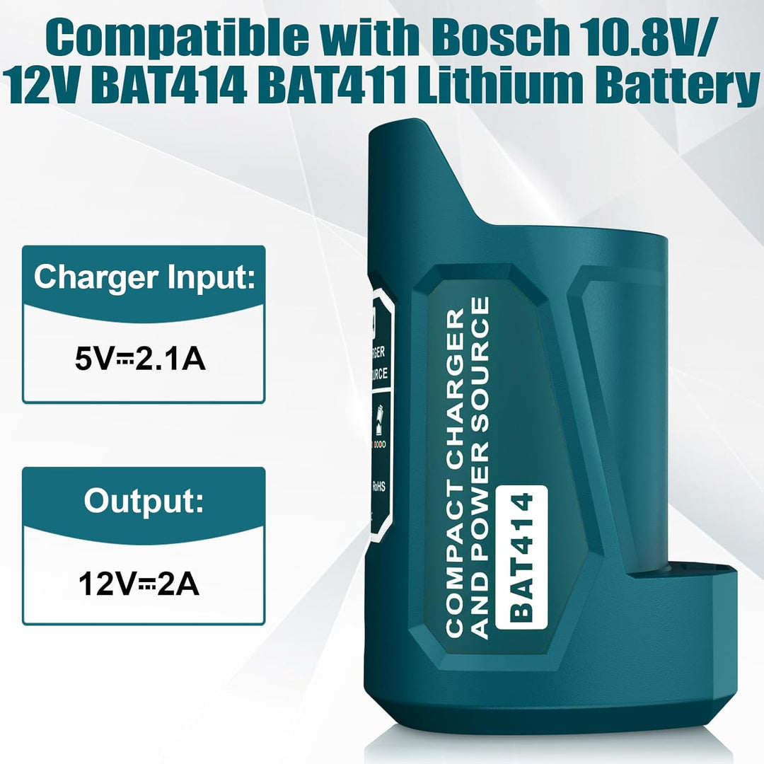 TPDL Adapter für Bosch GBA 12V Professional System mit DC-Anschluss und USB-Outport, Power Wheels, L