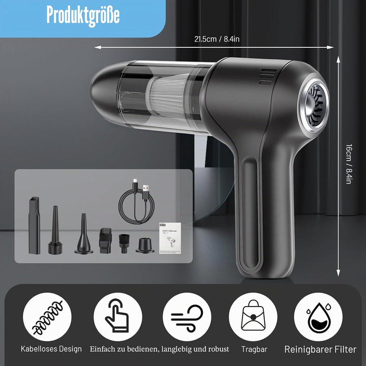 Journeyside Mini Handstaubsauger, Akku Handstaubsauger 120W, Handstaubsauger Kabellos 12K PA,Mini Au
