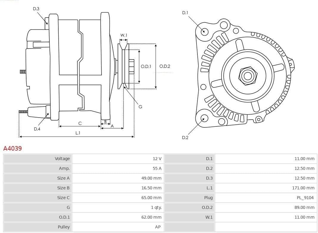 ASPL A4039 Lichtmaschinen