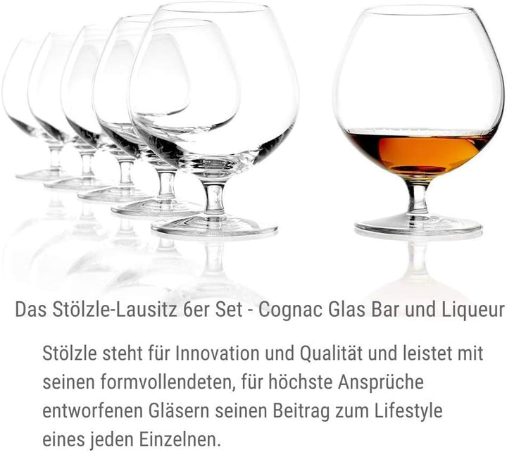 Stölzle Lausitz Cognacschwenker I 585 ml I 6er Set Cognac Gläser I spülmaschinenfest I edles bleifre