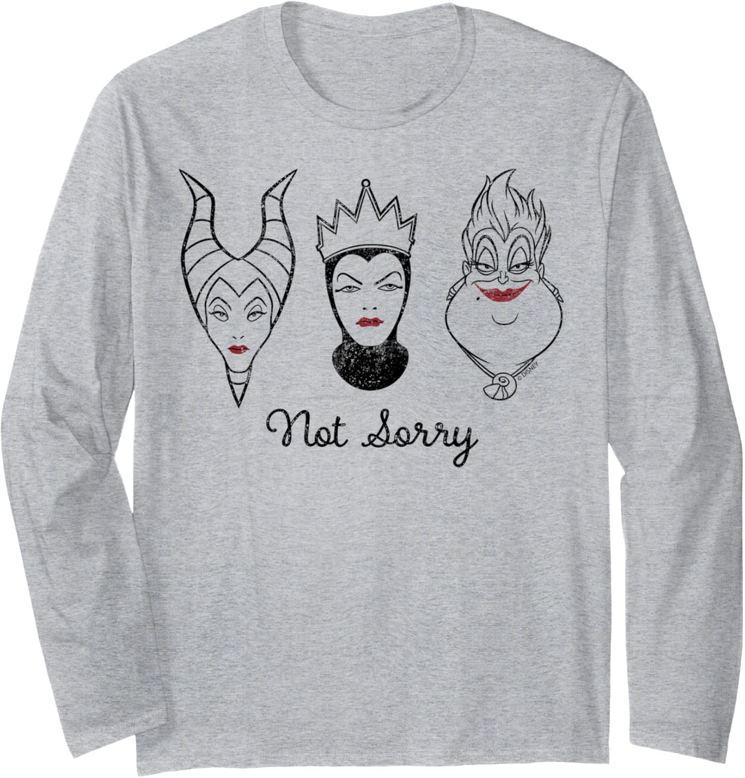 Disney Villains Ursula Maleficent Evil Queen Not Sorry Langarmshirt