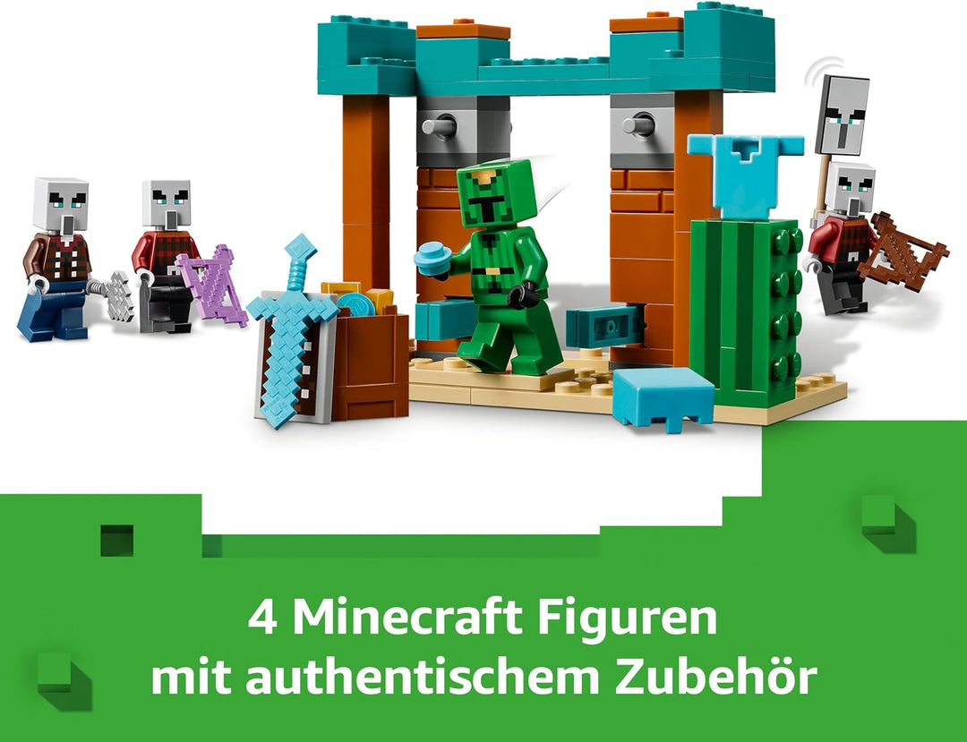 LEGO Minecraft Die Illager-Wüstenpatrouille - Gaming Spielzeug mit Figuren, darunter EIN Plünderer,