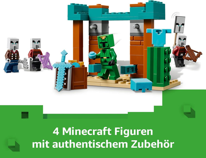 LEGO Minecraft Die Illager-Wüstenpatrouille - Gaming Spielzeug mit Figuren, darunter EIN Plünderer,