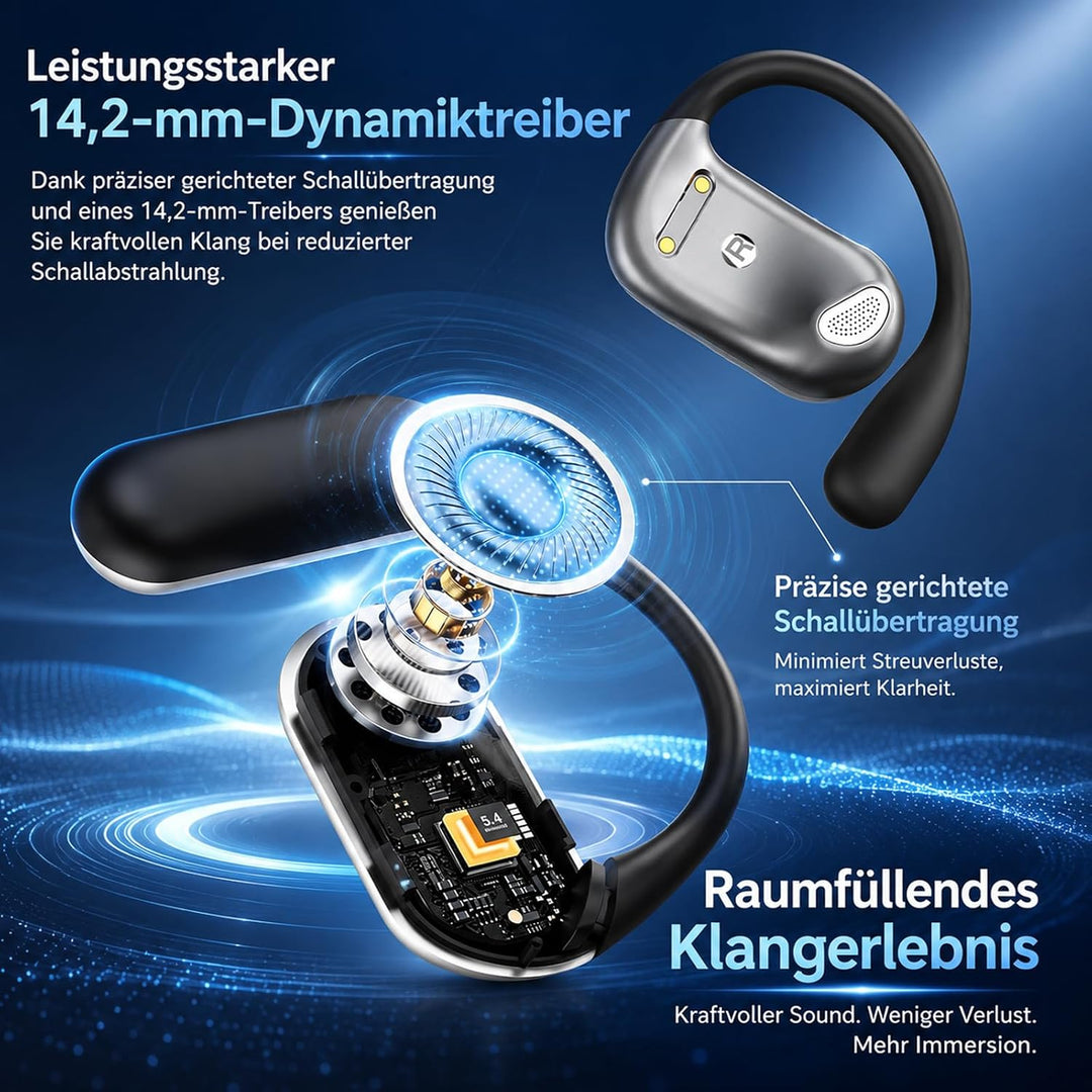 KI-Übersetzungskopfhörer, 144 Sprachen Echtzeit-Übersetzung, Bluetooth 6.1 | 90 Stunden Akkulaufzeit