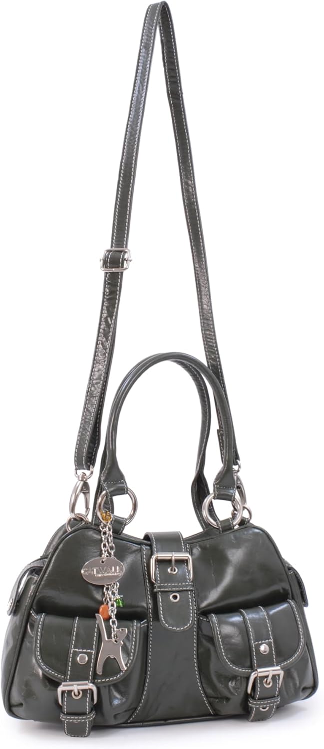Catwalk Collection Handbags - Damen Leder Henkeltasche - Umhängetasche/Handtasche Mittelgross - Vers