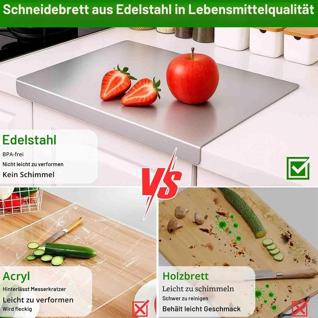 Edelstahl Schneidebrett 304- Edelstahl Knetplatte zum Kneten von Pizza, Brot, Kuchen, Edelstahlschne