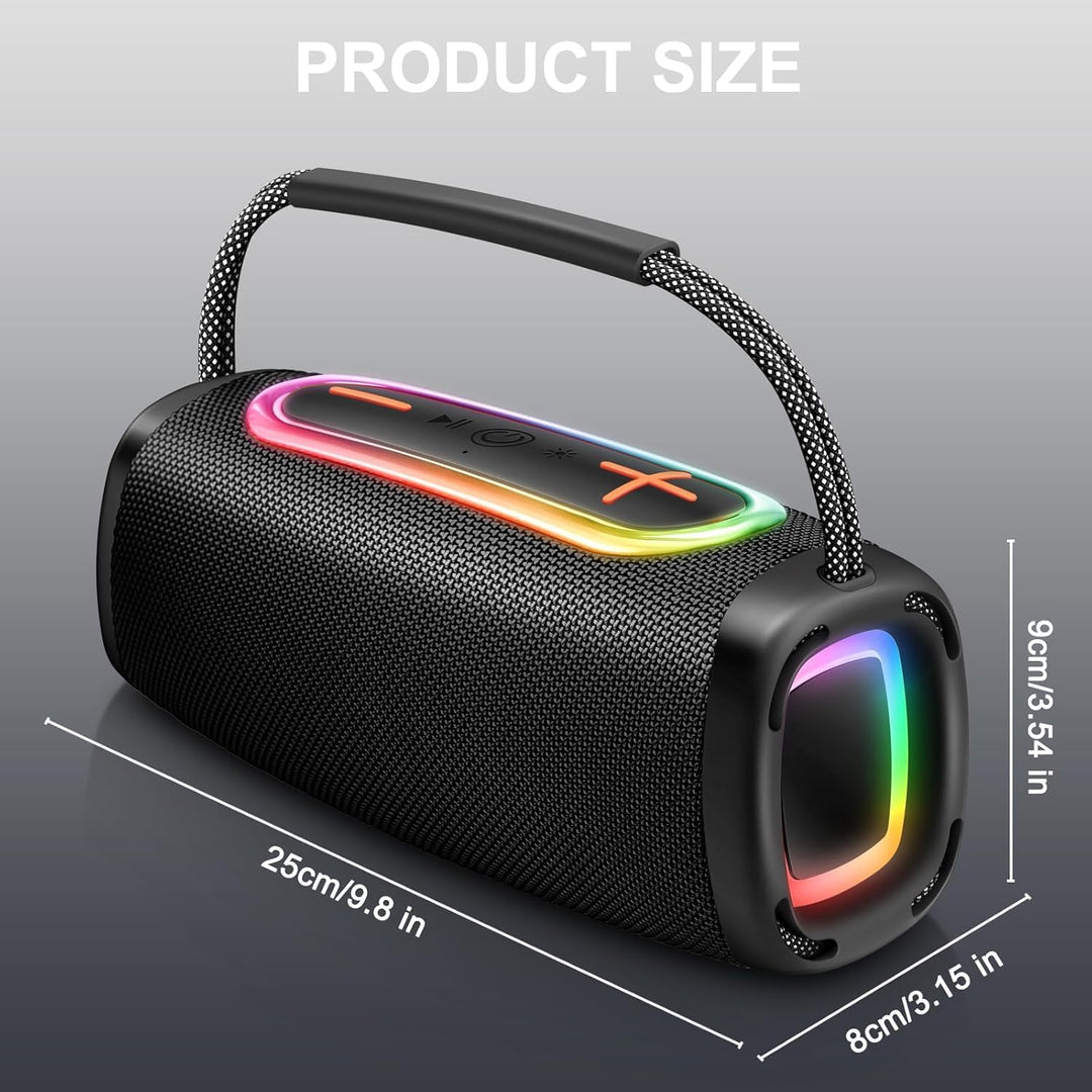 Matast Tragbarer Bluetooth Lautsprecher mit Griff, 6000mAh BT5.4 Drahtloser Stereo mit 36 Std, Koppl