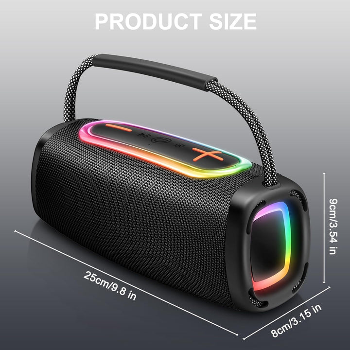 Matast Tragbarer Bluetooth Lautsprecher mit Griff, 6000mAh BT5.4 Drahtloser Stereo mit 36 Std, Koppl