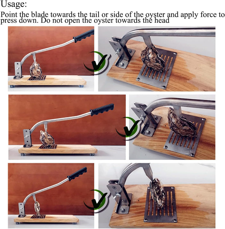Austernöffner Holz,Stainless Steel Austernmesser,Comercial Austern-Öffner-Kit,für Restaurant und Häu