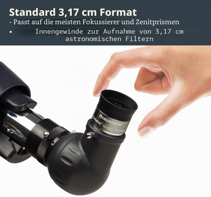 Celestron 93319 1-1/4-12 mm Omni Serie Okular, 12 mm