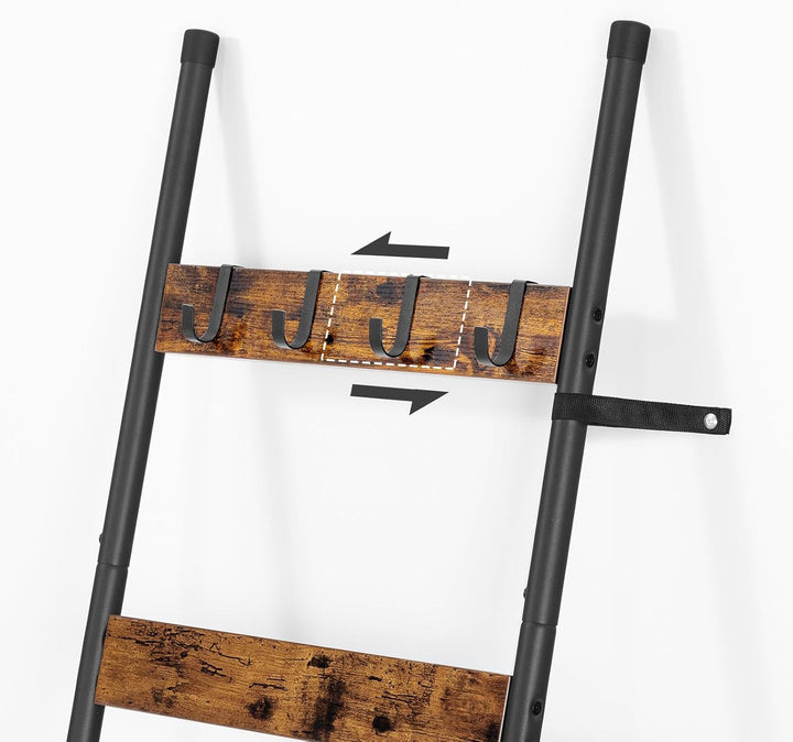 HOOBRO Handtuchleiter, 5-stöckiger Leiterhalter mit 4 Haken, Deckenhalter, Steppdeckenhalter, Wandre
