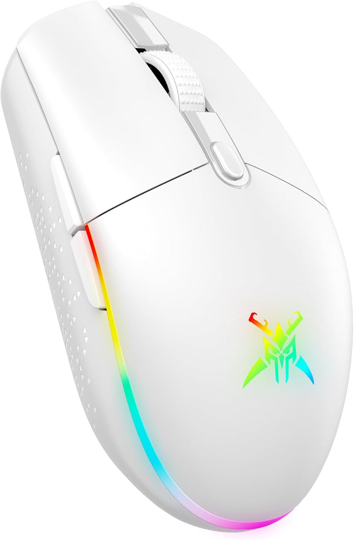 TECKNET Kabellose Gaming-Maus, RGB 2.4G/USB-C Kabelgebundene Gaming-Maus, 8000 DPI Wiederaufladbar,