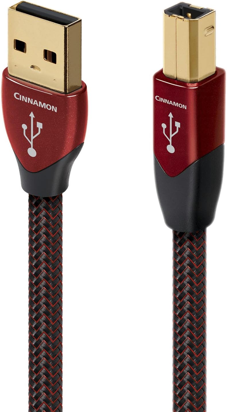 AudioQuest Cinnamon USB-Kabel, A-Stecker auf B-Stecker, schwarz (5 m, USB A, USB B, 2.0, Stecker/Ste