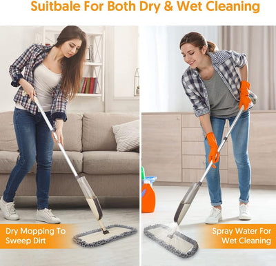 Sprühwischer Bodenwischer Wischer mit Sprühfunktion, MEXERRIS Spray Mop 360 Grad Rotierender Wischmo