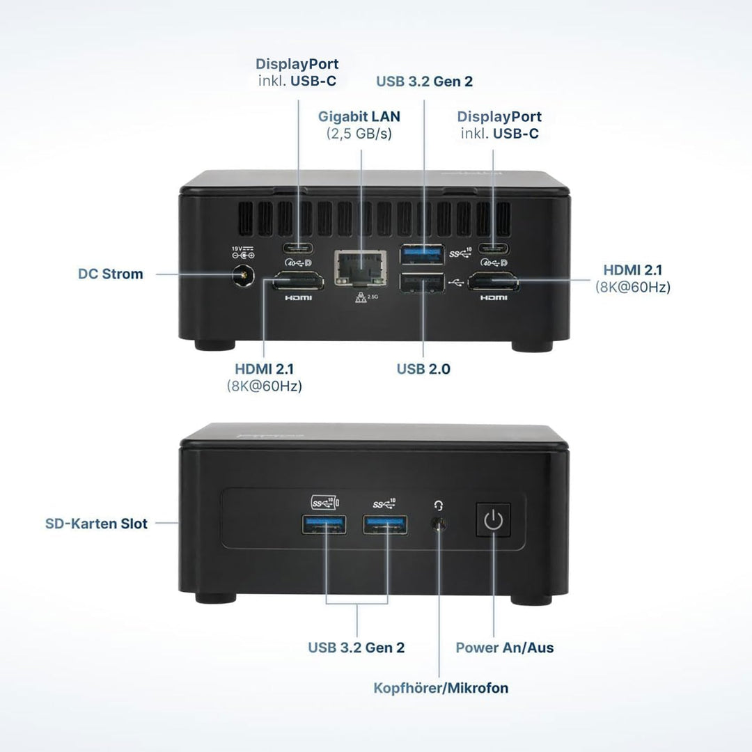 FutureNUC Pro Intel® Core-i3 13. Gen. • NUC 13 Pro Barebone • 6 Kerne, bis zu 4,5 GHz • Thunderbolt