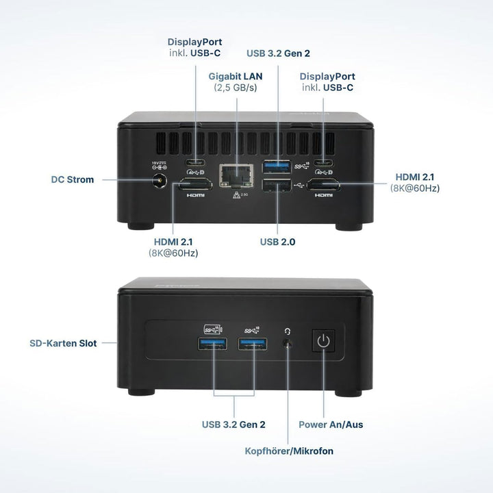 FutureNUC Pro Intel® Core-i3 13. Gen. • NUC 13 Pro Barebone • 6 Kerne, bis zu 4,5 GHz • Thunderbolt
