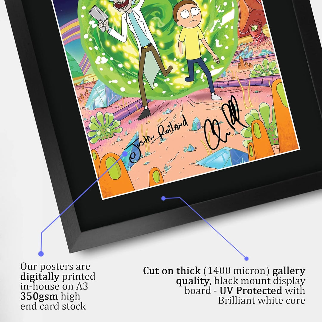 HWC Trading A3 FR Rick und Morty Justin Roiland Geschenke gedruckt Autogramm Bild für TV-Fanartikel