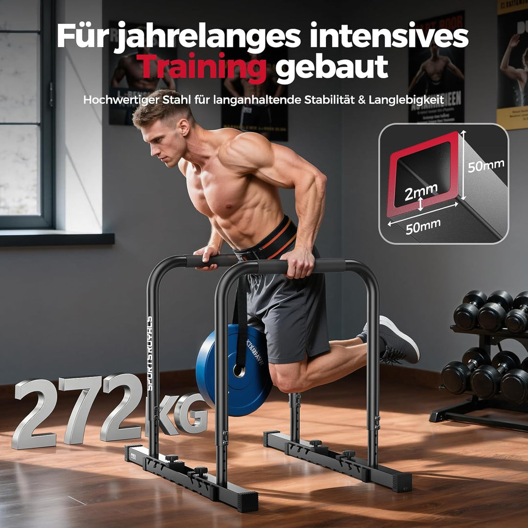 Sportsroyals Dip Barren mit Doppel-Sicherheitsverbindung | Multifunktionaler Stabiler Hebel | Dip St
