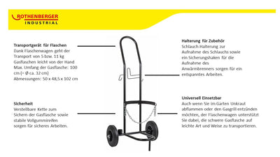 ROTHENBERGER Industrial Gasflaschen (Aller Art) Transportwagen Vollgummibereifung ; auch zum Transpo