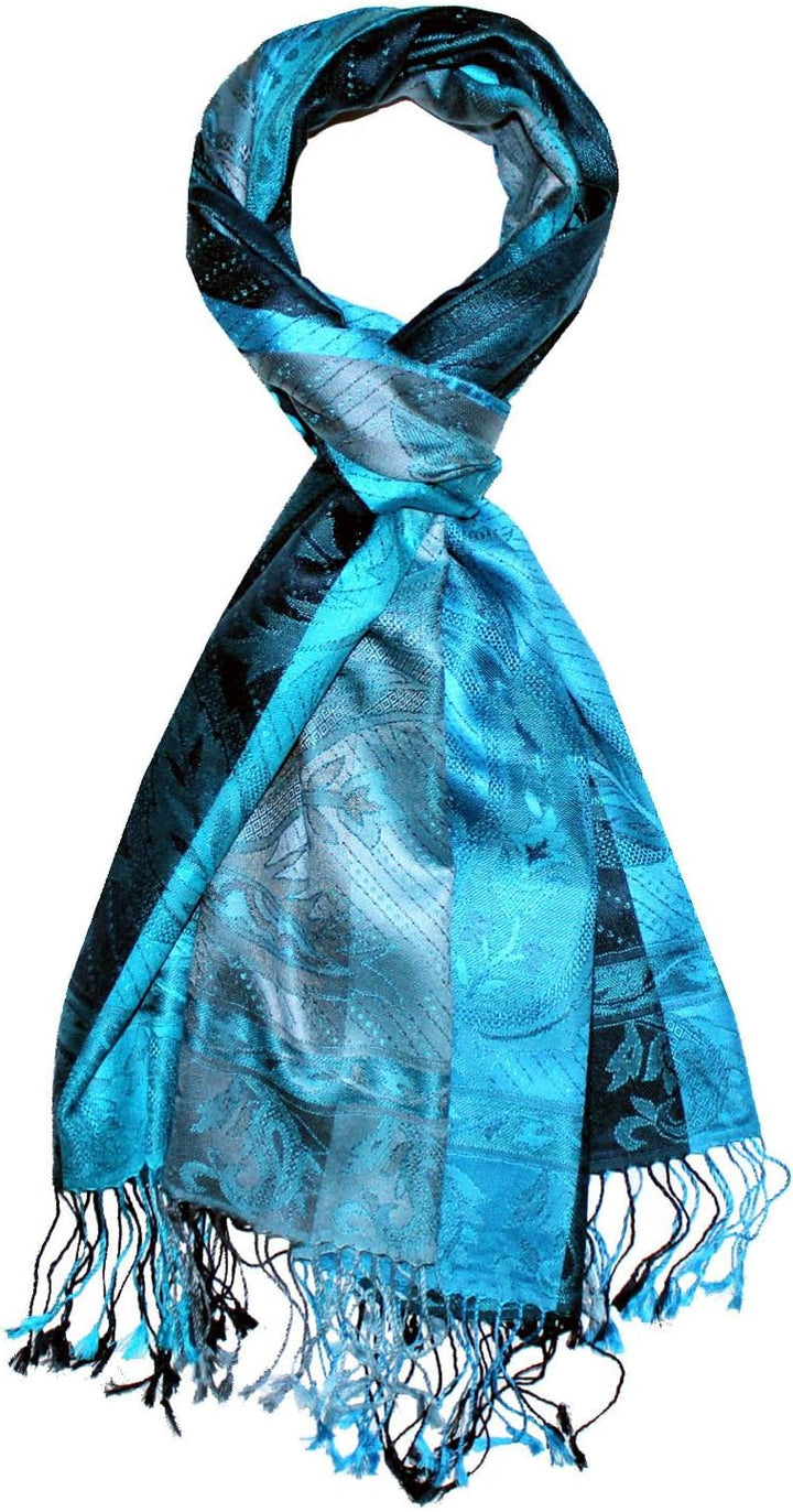 Lorenzo Cana Luxus Pashmina Damenschal Schaltuch jacquardgewebt 100% Seide 70 cm x 190 cm Paisleymus