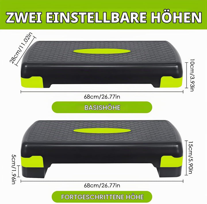 Aerobic Steppbrett,Stepper für Zuhause,Rutschfestes Trainingsgerät für Cardio, Fitness,Höhenverstell